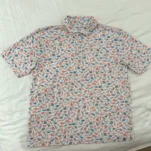 PETER MILLAR
Seaside Men's Bottom Feeders Aqua Cotton Polo Large